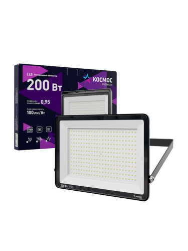 Прожектор светодиодный PREMIUM 200Вт 6500К 20000лм IP65 КОСМОС KOS_PR_LED_200 фото 3