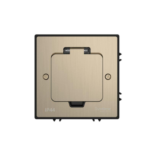 Лючок MultiDesk MDK21 с розеткой 2P+E 16А 250В IP44 с монтажной коробкой для бетонных полов никель SE MDK21202NC фото 3