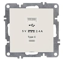 Розетка LAVIN/KAREN USB + TYPE-C механизм бел. ARVIA 50 01 1000 304