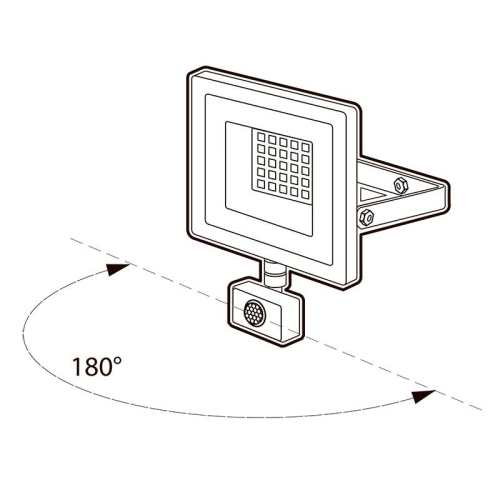 Прожектор светодиодный PFL-SC SENSOR 30Вт 6500К IP54 190-260В ДО закален. матов. стекло датчик движения инфракрасный JazzWay 5001411 фото 5