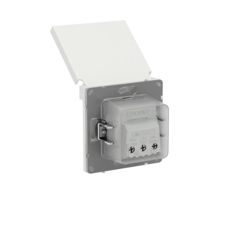 Розетка силовая KANT IP44 2P+E защ. шторки с крышкой бел. песок DKC 7010013 фото 3