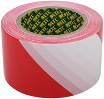 Лента сигнальная 70ммх200м красн.-бел. FIT 11854
