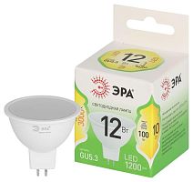 Лампа светодиодная GREEN LINE MR16-12W-830-GU5.3 GL 12Вт софит 3000К свет тепл. GU5.3 Эра Б0066978