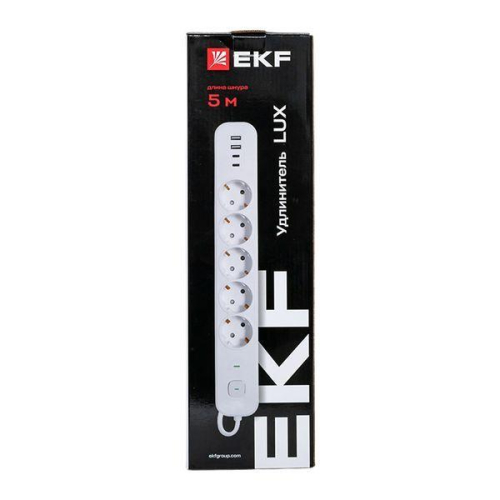 Удлинитель 5х5м IP20 2USB 2.4А+2type-C LUX 1.5кв.мм EKF UBA-LUX-505-TC фото 10