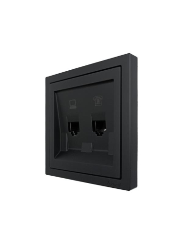 Розетка компьютер+телефон СП ZIMA IP20 черн. бархат LEZARD 704-4288-143 фото 2