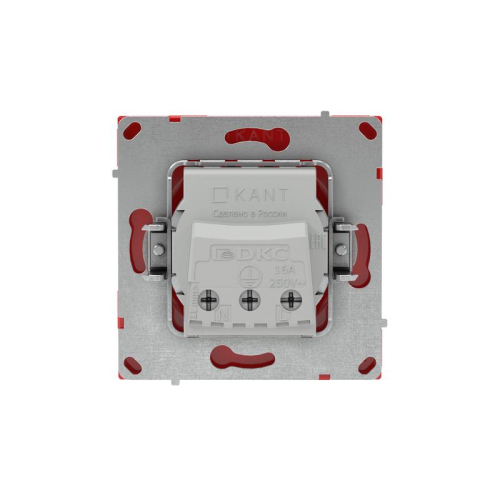Розетка силовая KANT 2P+E без шторки красн. сатин DKC 7001033 фото 6 Розетка силовая KANT 2P+E без шторки красн. сатин DKC 7001033 фото 6