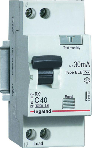 Выключатель автоматический дифференциального тока 2п (1P+N) C 6А 30мА тип AC 6кА RX3 Leg 419396 фото 2