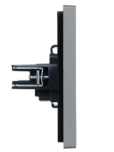 Розетка 1-м СП FORTE&PIANO FP517 10А без заземл. защ. шторки винт. крепл. сталь IEK FP-R13-10-K46 фото 4