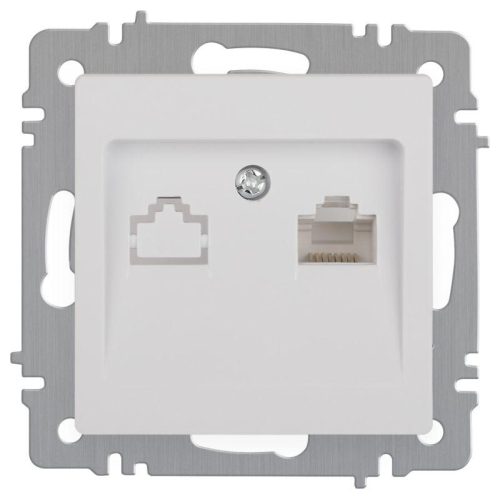 Розетка Intro Accent 6-303-01 информационная RJ45 IP20 СУ бел. Intro Б0063624
