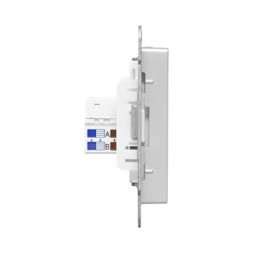 Розетка компьютерная 2-м СП Эпика RJ45 кат.5 механизм алюм. EKF UP1-SOA-2RJ45-5 фото 3