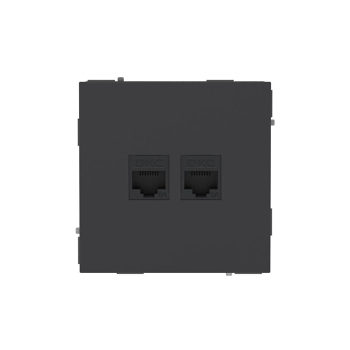 Розетка компьютерная 2-м KANT RJ45 кат.6A без шторки черн. уголь DKC 7012674 Розетка компьютерная 2-м KANT RJ45 кат.6A без шторки черн. уголь DKC 7012674