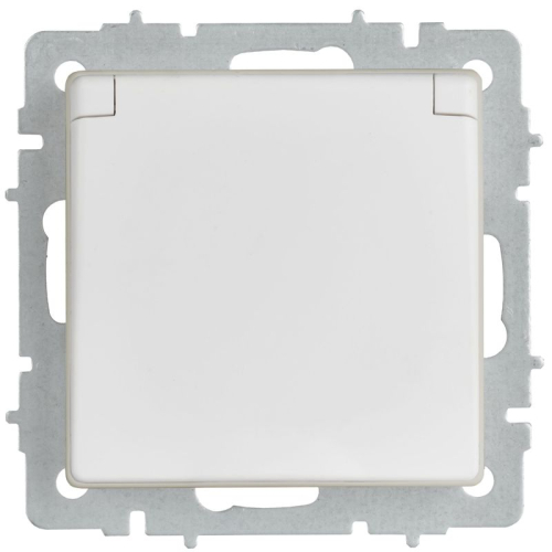 Розетка BRITE РСбш10-3-44-БрАБ 16А IP44 с заземл. защ. шторки с крышкой механизм арктич. бел. IEK BR-R16-16-44-K91 фото 2