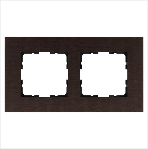 Рамка 2-м G-Metal метал. алюм. корич. Brown Jasmart G1002AZ