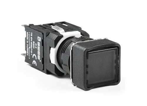 Кнопка нажимная возвратная квадратная (1НО) черн. EMAS D100KDH Кнопка нажимная возвратная квадратная (1НО) черн. EMAS D100KDH