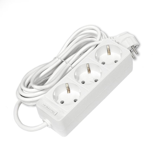 Удлинитель 3х5м с заземл. 16А IP20 3.5кВт ПВС 3х1 бел. DOMTOK 2392 фото 3 Удлинитель 3х5м с заземл. 16А IP20 3.5кВт ПВС 3х1 бел. DOMTOK 2392 фото 3