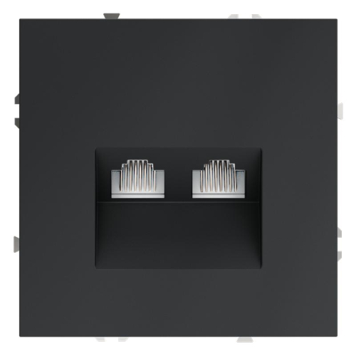 Розетка компьютерная 2-м СП S70 RJ45 + RJ45 кат.6 механизм графит Voltum VLS060207 Розетка компьютерная 2-м СП S70 RJ45 + RJ45 кат.6 механизм графит Voltum VLS060207