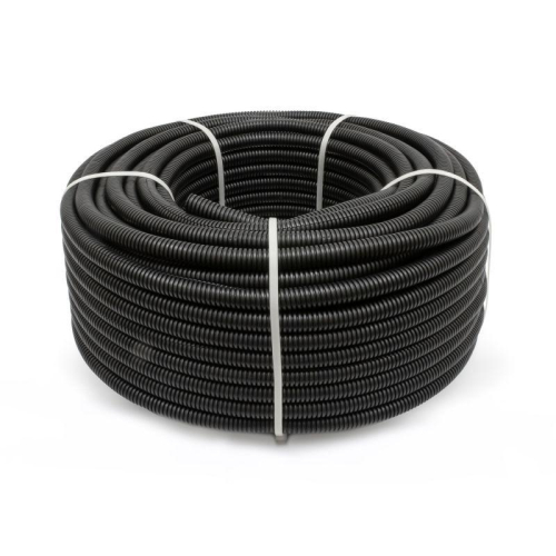 Труба гофрированная ПА dвн 9.8мм dнар 13.2мм безгалоген. (HF) стойкая к УФ разрезная черн. (уп.50м) Промрукав PR02.0314 фото 2