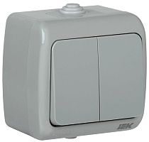 Выключатель 2-кл 1п ОП AQUATIC ВС-20-2-0-А 10А IP54 GENERICA EVA20-K03-10-54