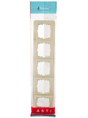 Рамка 5-м ASTI горизонт. крем. LEZARD 7081-0300-150 фото 4