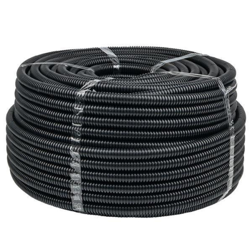 Труба гофрированная d20мм с протяжкой безгалоген. трудногорючая (FRHF) черн. (уп.100м) Plast EKF FRHF-20