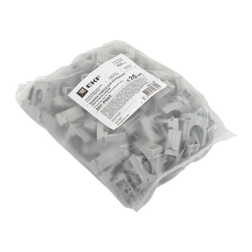 Держатель для труб (клипса) d25мм для монтажн. пистолета сер. (уп.100шт) Plast EKF derjp-z-25 фото 8