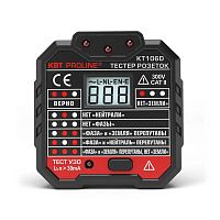 Тестер розеток и УЗО "PROLINE" KT 106D КВТ 79136