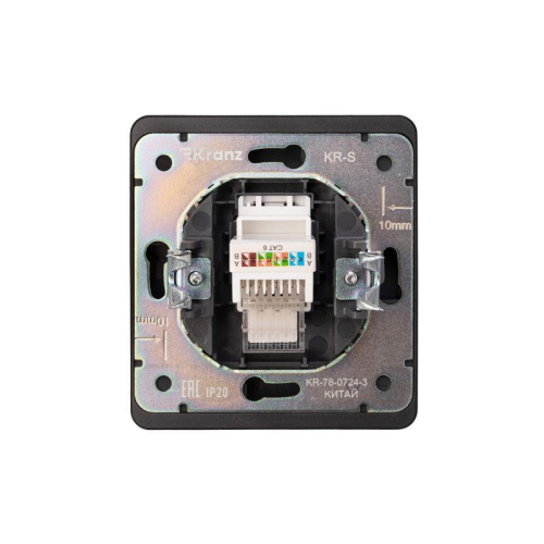 Розетка компьютерная СП ROUND MIELE RJ45 кат.6 оникс Kranz KR-78-0724-3 фото 3