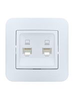 Розетка компьютерная 2-м СП ASTI IP20 RJ45 в сборе бел. LEZARD 7081-0202-141