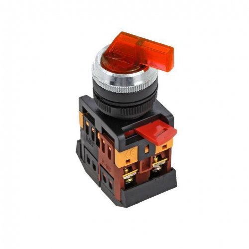 Переключатель ANLC-22 2P красн. с подсветкой 380В NO+NC EKF psw-anlc-2p-r-380 Переключатель ANLC-22 2P красн. с подсветкой 380В NO+NC EKF psw-anlc-2p-r-380