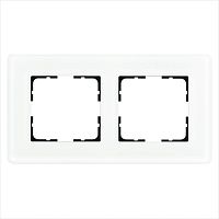 Рамка 2-м G-Glass закругленная стекло матов. бел. Jasmart G1002GW-RM