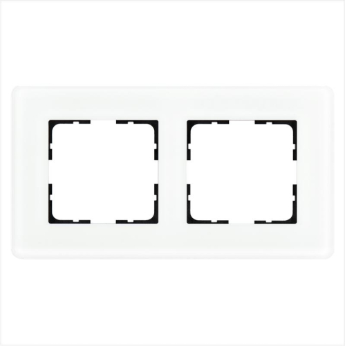 Рамка 2-м G-Glass закругленная стекло матов. бел. Jasmart G1002GW-RM