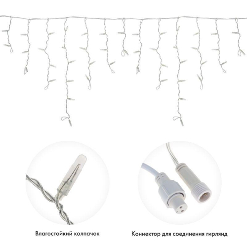 Гирлянда светодиодная "Айсикл" (бахрома) 4.8х0.6м 176LED RGB 19Вт 230В IP65 провод прозр. Neon-Night 245-209 фото 2 Гирлянда светодиодная "Айсикл" (бахрома) 4.8х0.6м 176LED RGB 19Вт 230В IP65 провод прозр. Neon-Night 245-209 фото 2