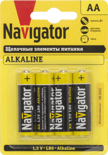 Элемент питания алкалиновый AA/LR6 61 463 NBT-NPE-LR6-BP4 (блист.4шт) Navigator 61463 Элемент питания алкалиновый AA/LR6 61 463 NBT-NPE-LR6-BP4 (блист.4шт) Navigator 61463