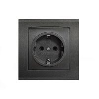 Розетка 1-м СП Бриллиант 16А IP20 с заземл. в сборе графит Universal 7947625-Gr