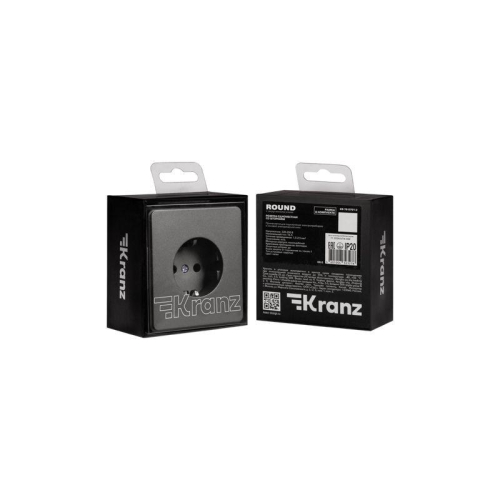 Розетка 1-м СП ROUND MIELE 16А с заземл. защ. шторки титан Kranz KR-78-0701-2 фото 7