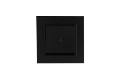 Выключатель одноклавишный проходной Karea черн. Makel 56054005 Выключатель одноклавишный проходной Karea черн. Makel 56054005