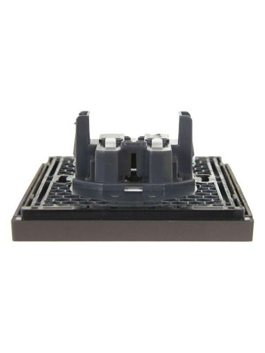 Розетка 2-м СП FORTE&PIANO FP325 10А без заземл. защ. шторки безвинт. крепл. сер. IEK FP-R23-10-1-K03 фото 5