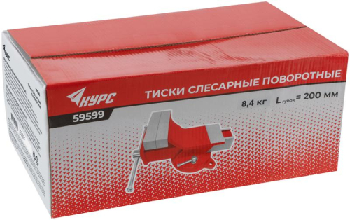 Тиски слесарные поворотные стальные 200мм (8.4кг) КУРС 59599 фото 4 Тиски слесарные поворотные стальные 200мм (8.4кг) КУРС 59599 фото 4