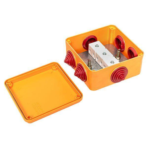 Коробка огнестойкая E90 100х100х50мм 6п с клеммником 1.5-6кв.мм IP55 EKF plc-kmrf-100-6-06 фото 2