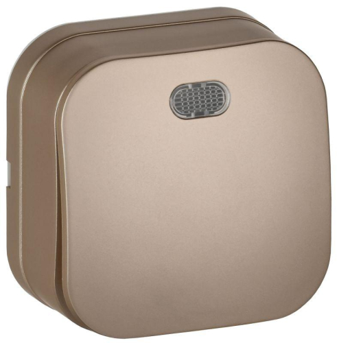 Выключатель 1-кл. ОП GLORY ВС20-1-1-ХШм 10А с индикацией шампань матов. IEK EVH11-K37M-10 Выключатель 1-кл. ОП GLORY ВС20-1-1-ХШм 10А с индикацией шампань матов. IEK EVH11-K37M-10