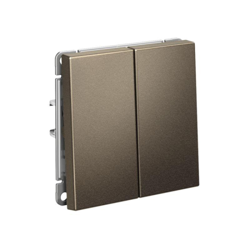 Выключатель кнопочный 2-кл. ArtGallery 10AX быстрозажим. клем. механизм мокко SE GAL000617S фото 2