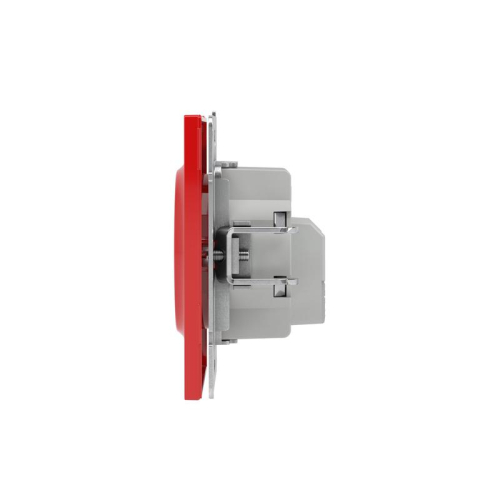 Розетка силовая KANT 2P+E без шторки красн. сатин DKC 7001033 фото 2 Розетка силовая KANT 2P+E без шторки красн. сатин DKC 7001033 фото 2
