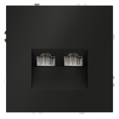 Розетка компьютерная 2-м СП S70 RJ45 + RJ45 кат.6 механизм черн. матов. Voltum VLS060208 Розетка компьютерная 2-м СП S70 RJ45 + RJ45 кат.6 механизм черн. матов. Voltum VLS060208