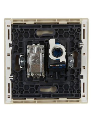 Розетка 2-м TV+RJ45 кат.6 FORTE&PIANO FP437 ваниль IEK FP-AK20-2-K10 фото 5