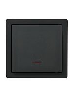 Выключатель 1-кл. ОП LETO 10А IP20 с индикацией черн. бархат LEZARD 752-4200-111