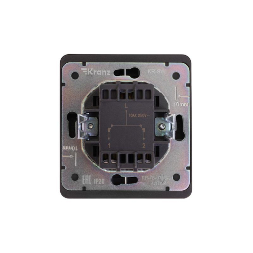 Выключатель 2-кл. СП ROUND MIELE 10А оникс Kranz KR-78-0706-3 фото 3