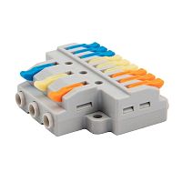 Клемма СМК 3х3 проходная разветвительная 3 полюса с монтажной площадкой (1 ввод 3 вывода на полюс) (уп.4шт) Rexant 07-5232-04