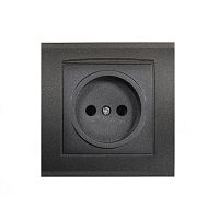 Розетка 1-м СП Бриллиант 16А IP20 без заземл. в сборе графит Universal 7947588-Gr