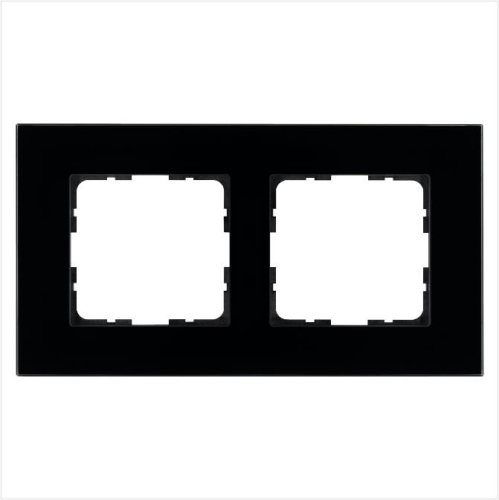 Рамка 2-м G-Glass стекло черн. Black Glass Jasmart G1002GB