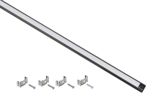 Профиль для LED ленты 1607 прямоугольный компл. аксессуров алюм. опал черн. (дл.2м) IEK LSADD1607-SET1-2-N1-1-K02